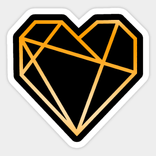 Gold Geometric Simple Heart On Chest Sticker